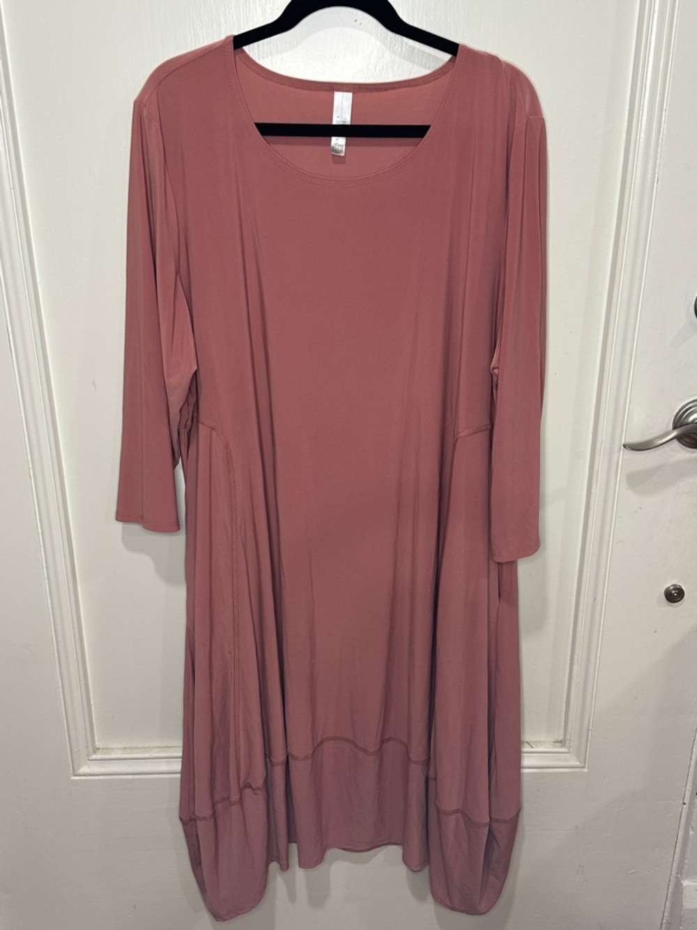 MarlaWynne Dusty Rose Long Sleeve Scoop Neck Dress